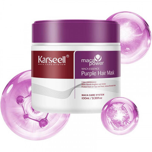 Фиолетовая маска для нейтрализации желтизны волос Maca Power Purple, Karseell  